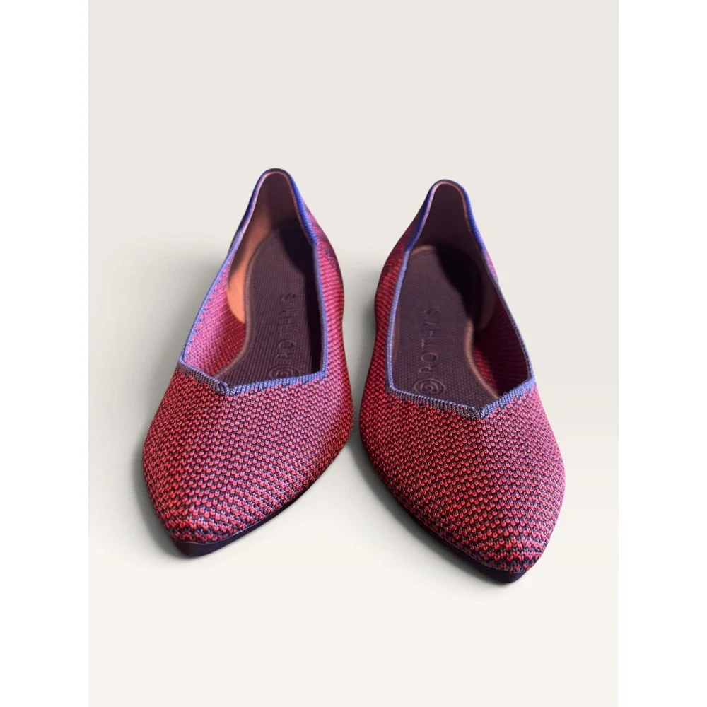 Rothy's The Point Plum Heather Knit Pointed Toe Flats Shoes Womens 7.5